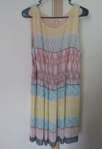 Blue Rainn Women’s Large Sleeveless Boho Sheath Dress multicolor Aztec Print